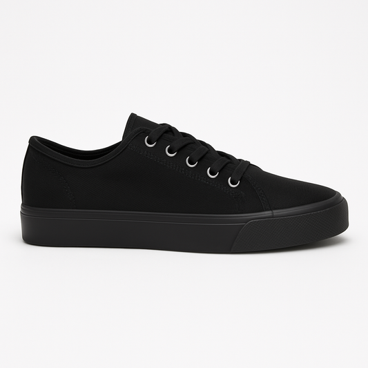 Chaussures en coton respirant noir – Confort et simplicité
